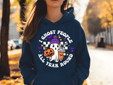 Ghost People All Year Halloween HTV Graphic Ladies Pullover Hoodies