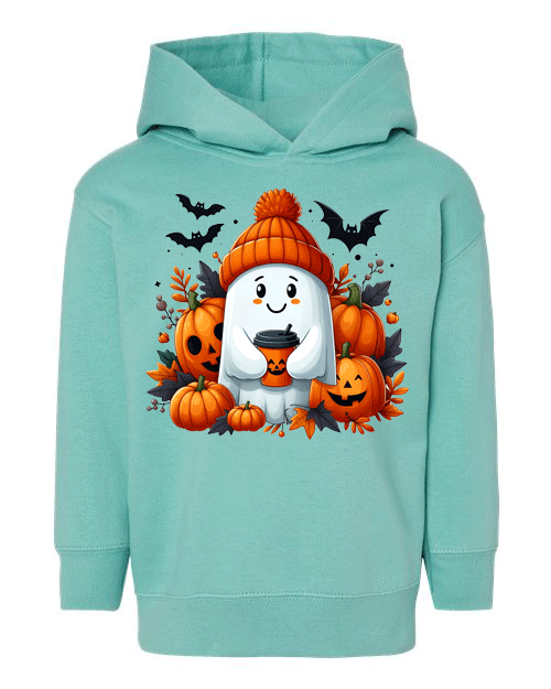Cocoa Ghost Halloween HTV Toddler Pullover Hoodies