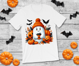Ghostly Cocoa Halloween Sublimated Graphic Unisex T-shirts