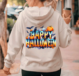 Happy Halloween Pumpkin Crew HTV Graphic Ladies Full Zip Hoodies