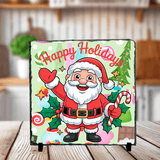 Happy Holiday Santa Christmas Sublimated Square Photo Slates