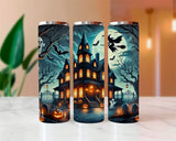 Witch Haunt Halloween Sublimated Skinny Tumblers