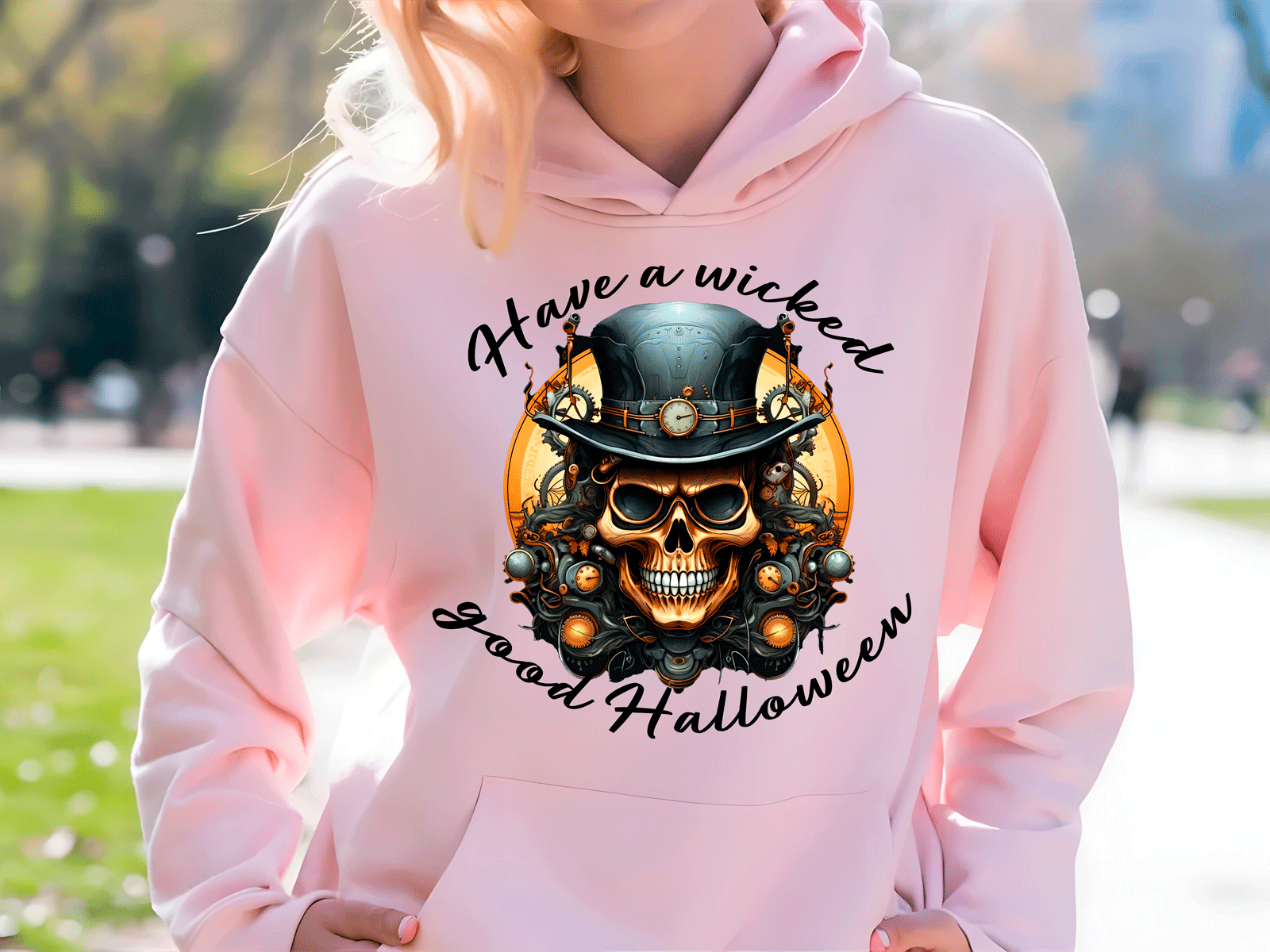 Wicked Good Halloween HTV Graphic Ladies Pullover Hoodies