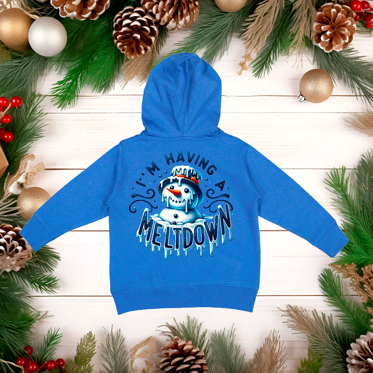 Having A Meltdown Christmas HTV Toddler Full Zip Hoodies