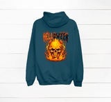 Helloween Skull Flames HTV Graphic Unisex Full Zip Hoodies