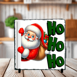 Ho  Ho  Ho  Peeking Santa Christmas Sublimated Square Photo Slates