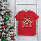 Ho Ho Ho Reindeer Trio Christmas HTV Graphic Toddler T-shirts