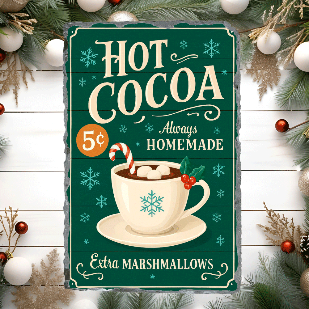 Homemade  Hot Cocoa Christmas Sublimated Rectangle Slates