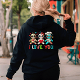 I Love You Voodoo Halloween HTV Graphic Ladies Full Zip Hoodies