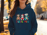 I Love You Voodoo Halloween HTV Graphic Ladies Pullover Hoodies