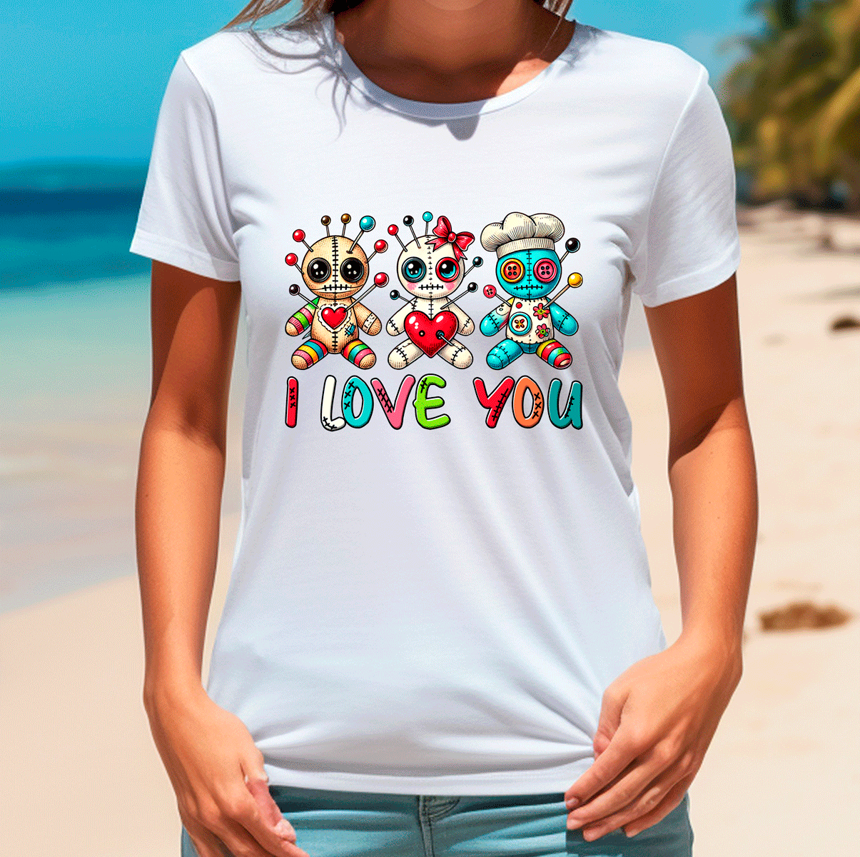 I Loved You Voodoo Halloween Sublimated Graphic Ladies T-shirts
