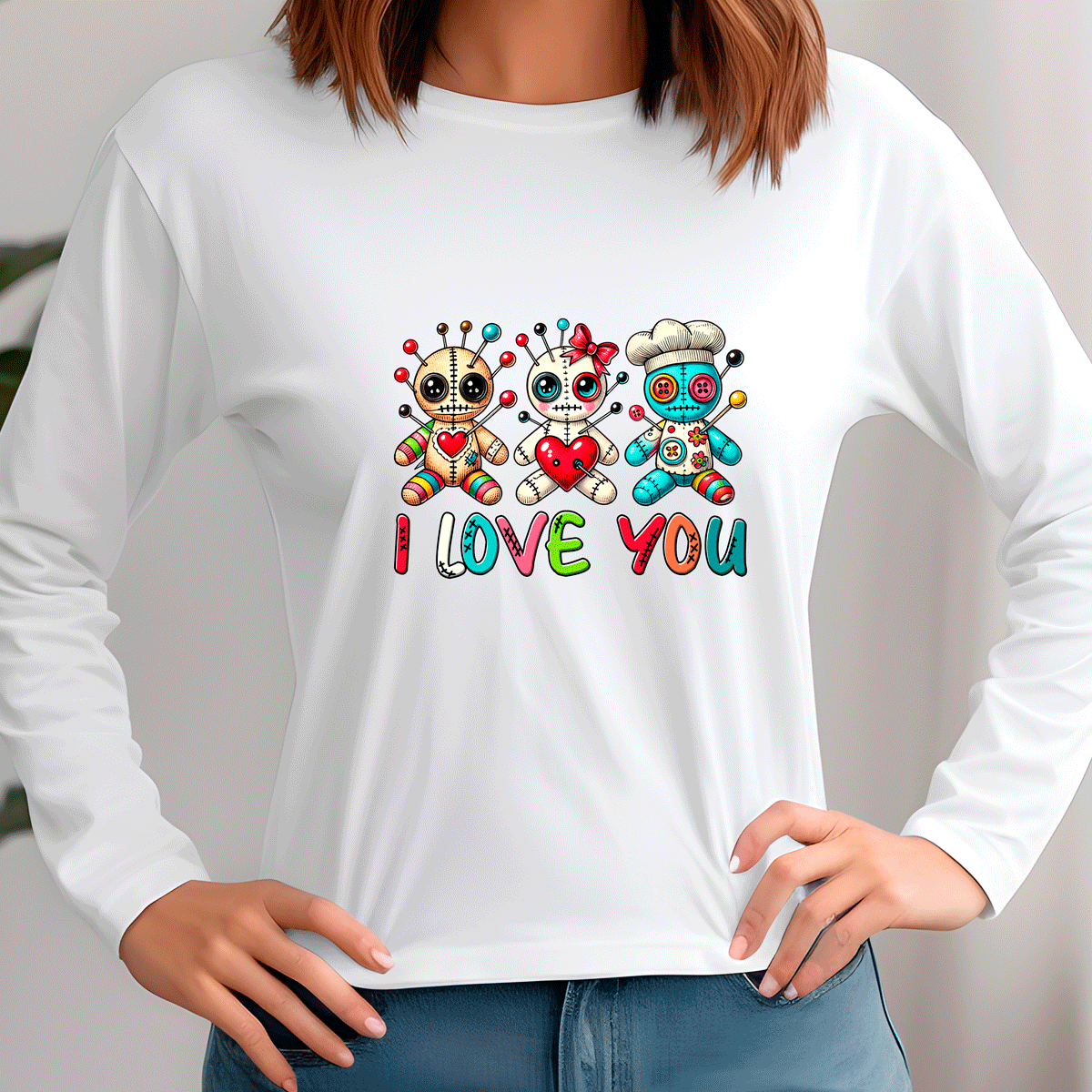 I Loved You Voodoo Halloween Sublimated Graphic Ladies Long Sleeve T-shirt