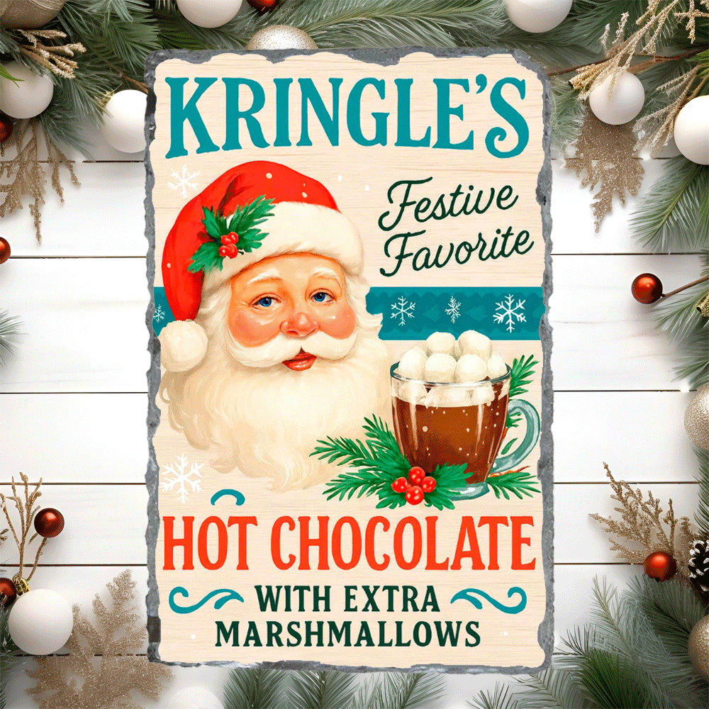 Kringles Festive Favorite Christmas Sublimated Rectangle Slates