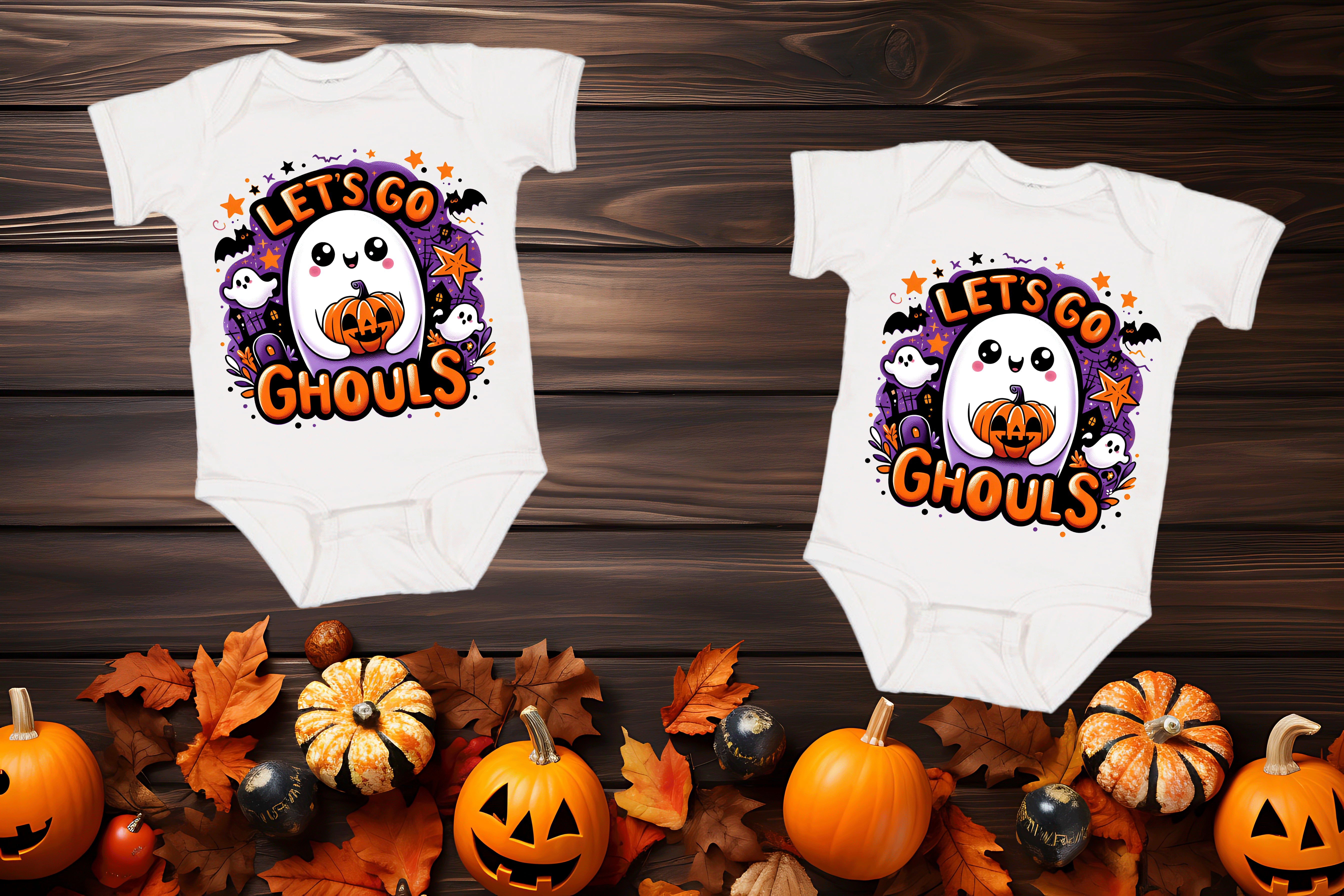 Let's Go Ghouls Halloween Sublimated Infant Bodysuits