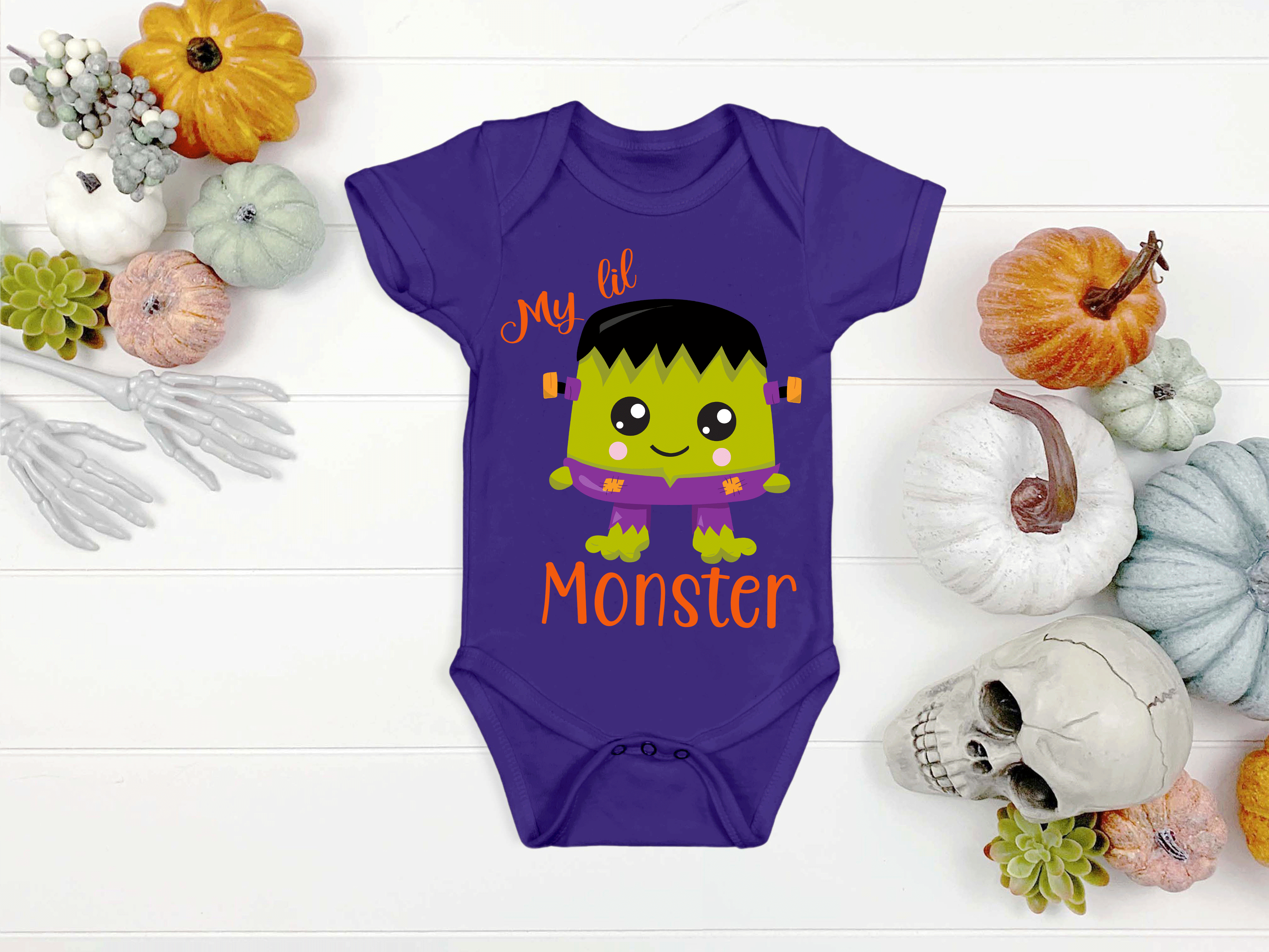 My Lil Monster Halloween HTV Infant Bodysuits