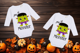 My Lil Monster Haloween Sublimated Infant Long Sleeve Bodysuits