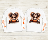 A Little Witch Halloween Sublimated Graphic Youth Long Sleeve T-shirts