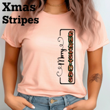 Merry Christmas Vertical HTV Graphic Ladies T-shirts