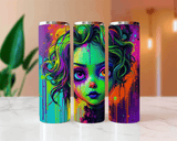 Neon Haunted Soul Halloween Sublimated Skinny Tumblers