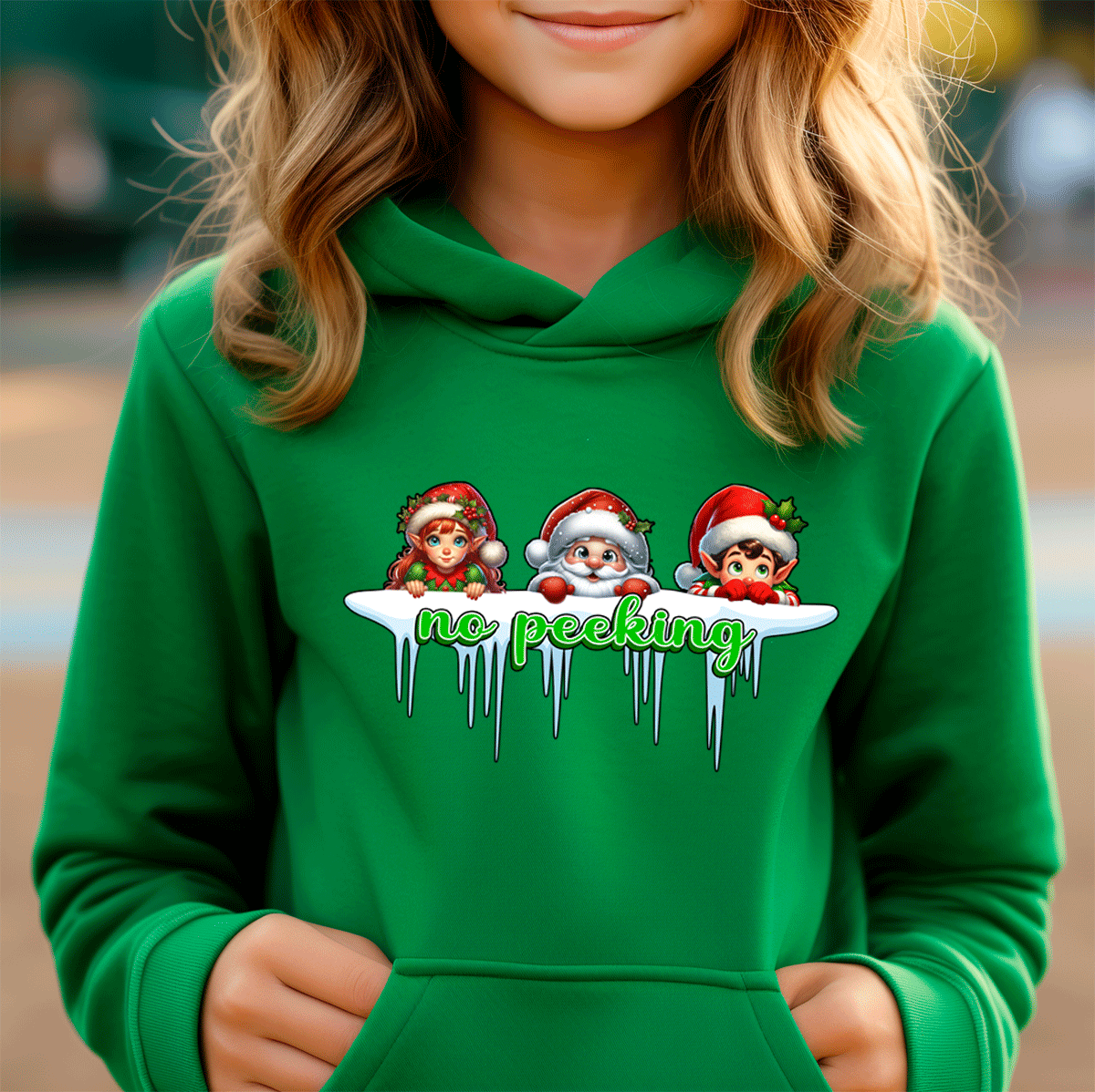 Santa & Friends No Peeking Christmas HTV Toddler Pullover Hoodies