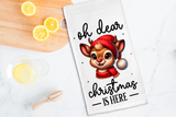Oh Dear Reindeer Christmas Sublimated Kitchen Towels