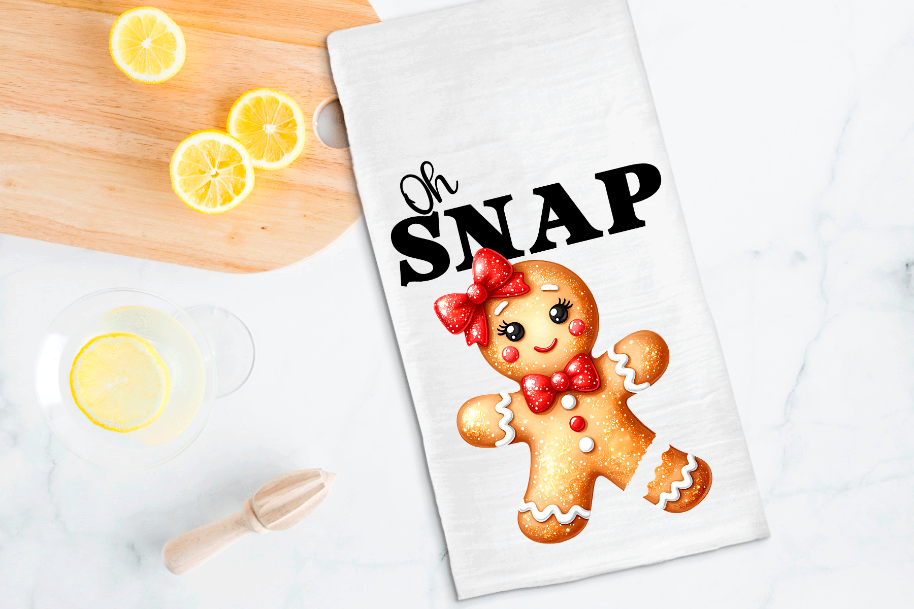 Oh Snap Ginger Sublimated Kitchen Towels
