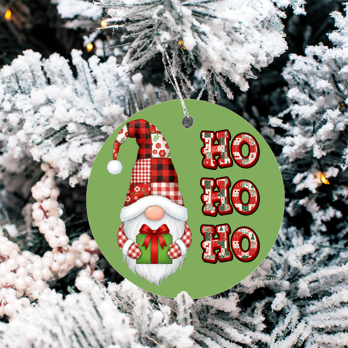 Seasonal Characters Christmas Sublimated Ceramic Ornament 3" Set Of 5