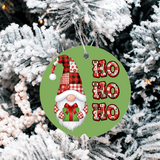 Seasonal Characters Christmas Sublimated Ceramic Ornament 3" Set Of 5