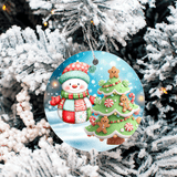 Patchwork Popsi Christmas Sublimated Ceramic Ornament 3" Set Of 4