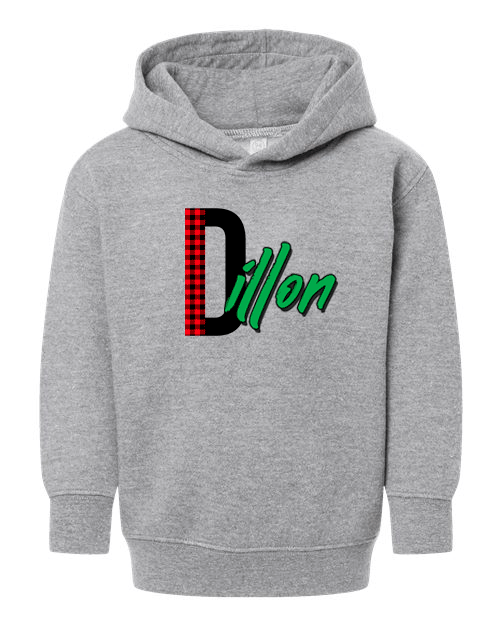Personalized Buffalo Plaid Alpha HTV Toddler Pullover Hoodies