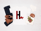 Personalized Buffalo Plaid Alpha Toddler Sublimated Graphic T-shirts