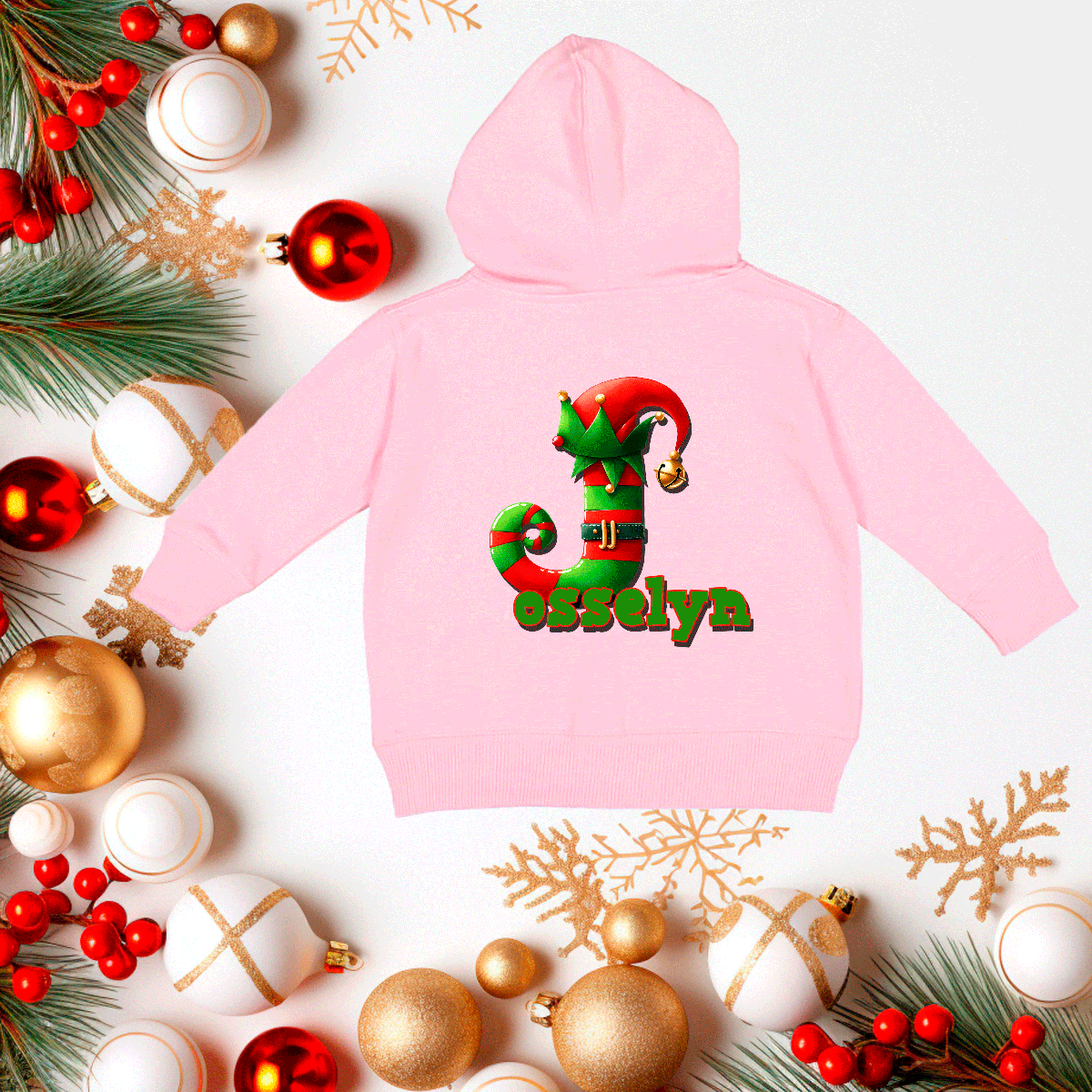 Personalized Elf Alpha Christmas HTV Infant Full Zip Hoodies