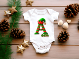 Personalized Elf Alpha Christmas Sublimated Infant Bodysuits