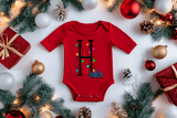 Personalized Christmas Lights Alpha HTV Infant Long Sleeve Bodysuits