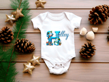 Personalized Frosty Alpha Christmas Sublimated Infant Bodysuits