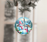 Pastel Popsi Christmas Set Sublimated Ceramic Ornament 3" Set Of 5