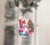 Pastel Popsi Christmas Set Sublimated Ceramic Ornament 3" Set Of 5