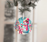 Pastel Popsi Christmas Set Sublimated Ceramic Ornament 3" Set Of 5