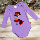 Red Buffalo Plaid Snowman HTV Infant Long Sleeve Bodysuits