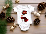 Red Buffalo Plaid Snowman Sublimated Infant Bodysuits