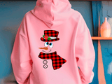 Red Plaid Snowman Frosty HTV Graphic Ladies Full Zip Hoodies