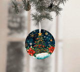 Oh Christmas Tree Sublimated Ceramic Ornament 3", 4 Piece Set