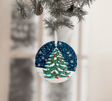 Oh Christmas Tree Sublimated Ceramic Ornament 3", 4 Piece Set