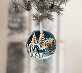 Snowglobe Christmas Set 1 Sublimated Ceramic Ornament 3" Set Of 5