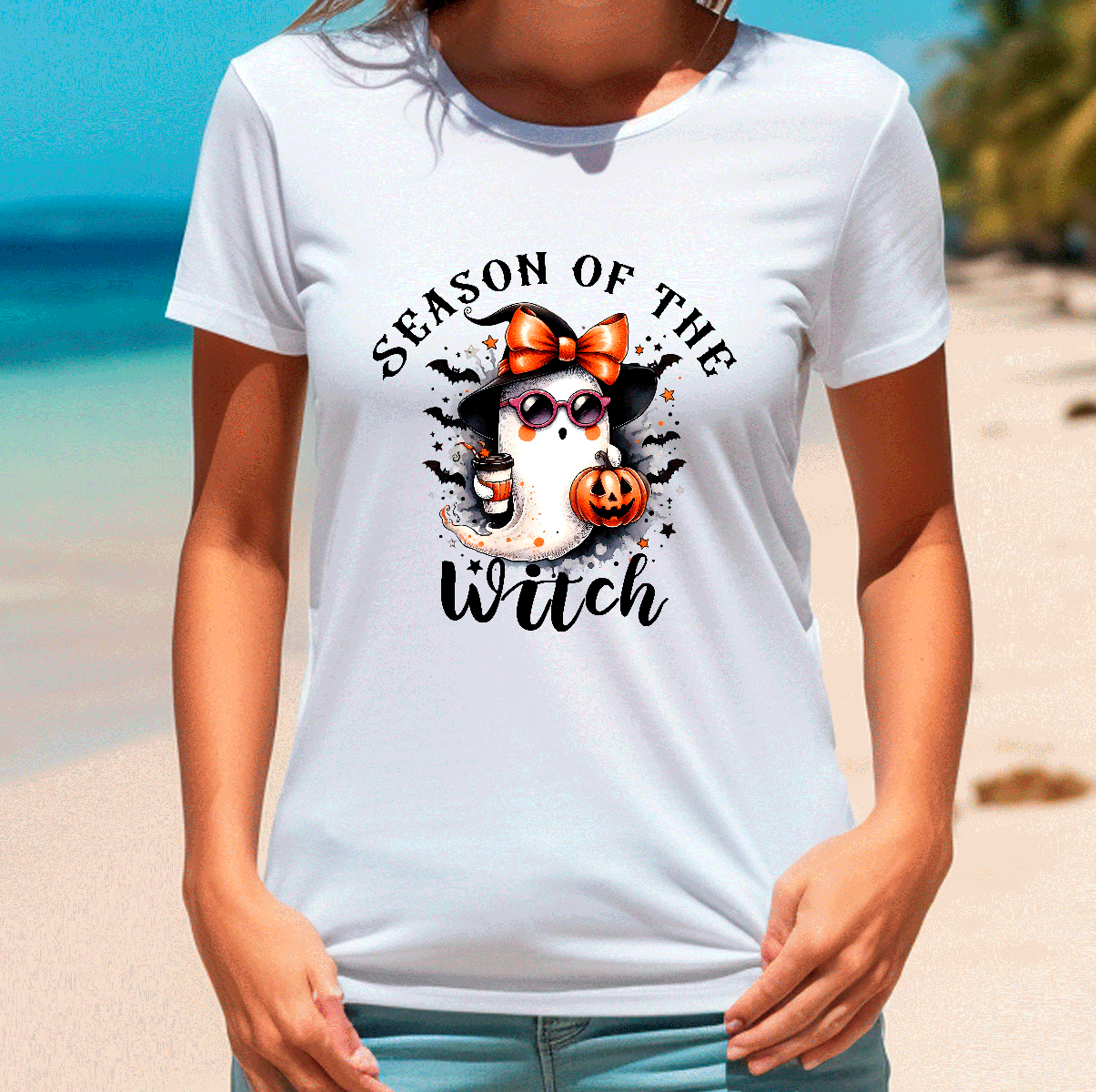 Season Of The Witch Halloween Sublimated Graphic Ladies T-shirts