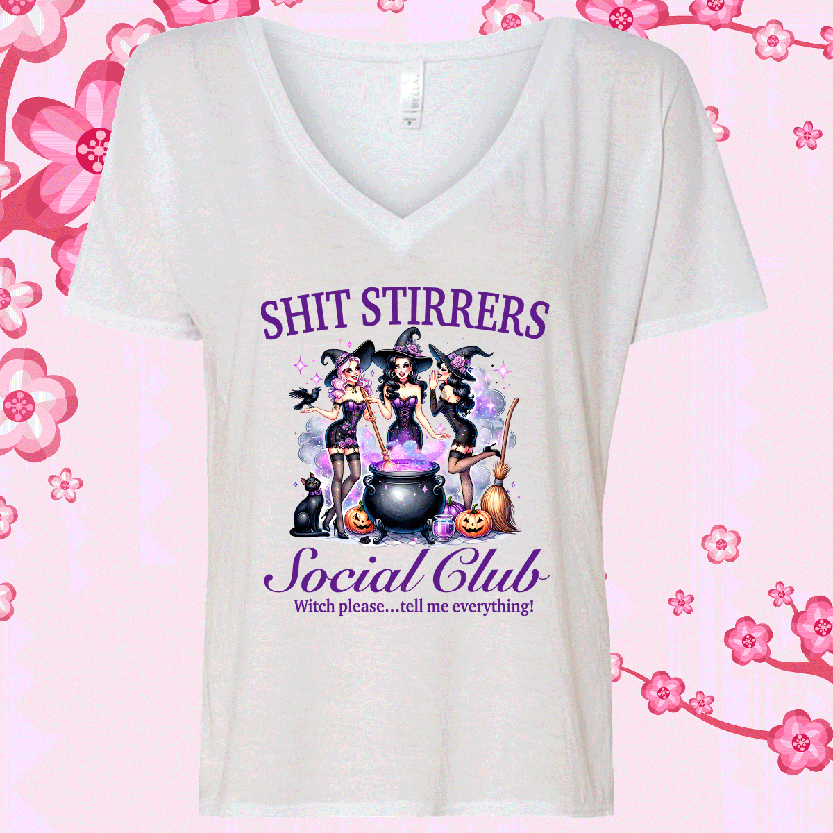 Shit Stirrers Social Club Halloween Sublimated Graphic Ladies V-neck T-shirts