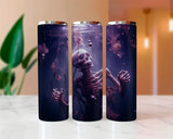 Skeleton Under Water Halloween Sublimated Skinny Tumblers