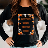 Something Wicked Halloween HTV Graphic Ladies Long Sleeve T-shirts