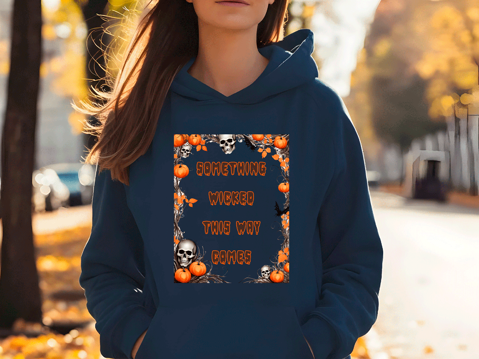 Something Wicked Halloween HTV Graphic Ladies Pullover Hoodies