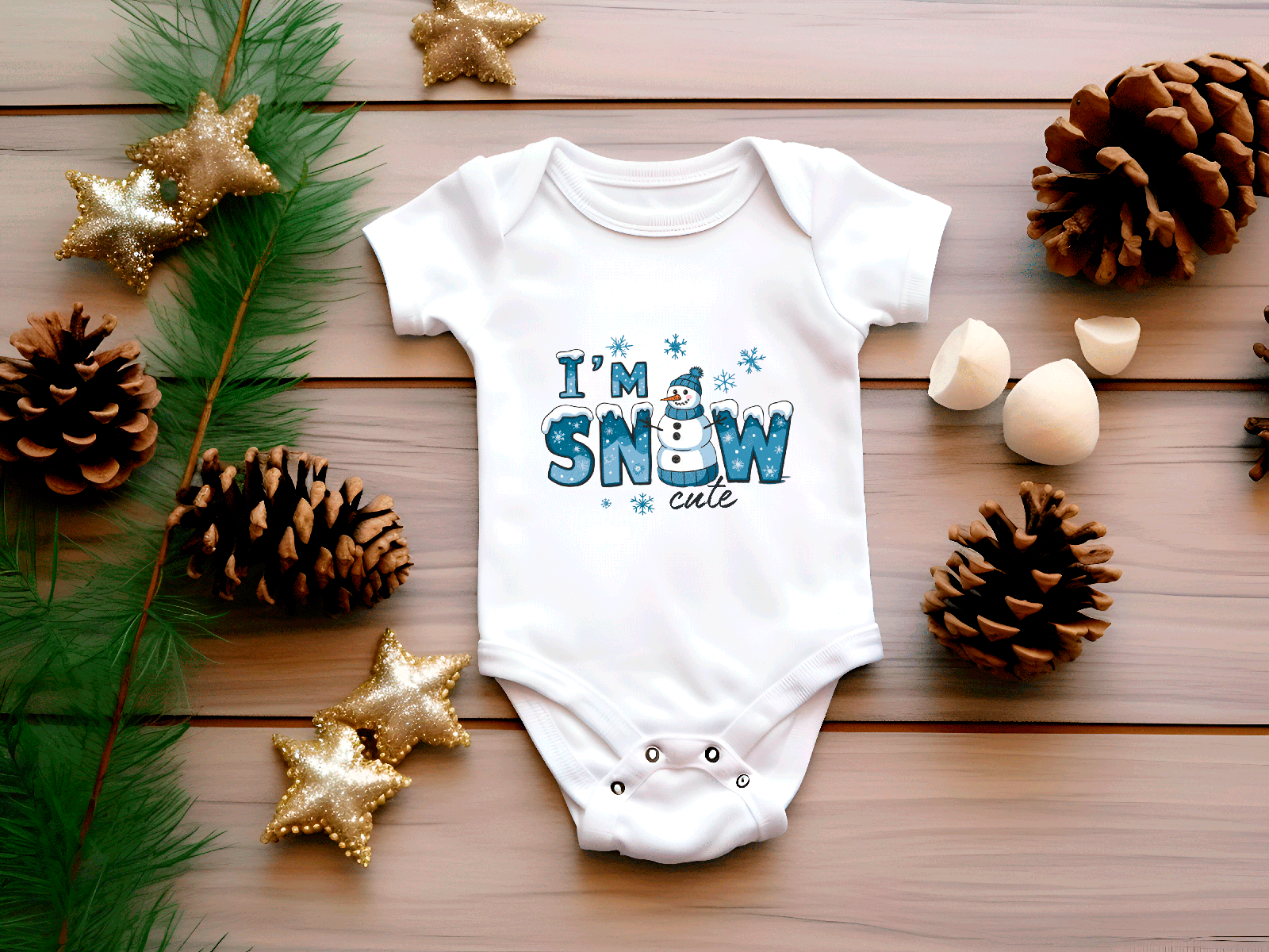 I'm Snow Cute Snowman Christmas Sublimated Infant Bodysuits